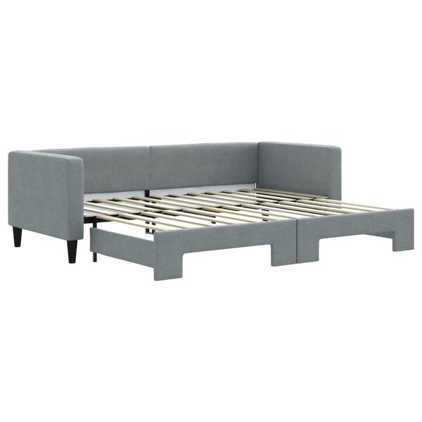 vidaXL Lit de jour avec gigogne sans matelas gris clair 80x200 cm