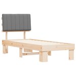 vidaXL Cadre de lit avec tête de lit rembourrée Gris clair 80 x 200 cm