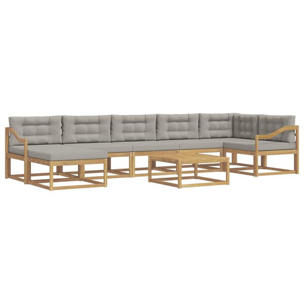 vidaXL Ensemble de canapés d'extérieur 8 pc Blanc et gris clair