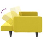 vidaXL Canapé-lit avec coussins jaune clair tissu