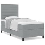 vidaXL Lit à ressorts avec matelas gris clair 100x200 cm tissu