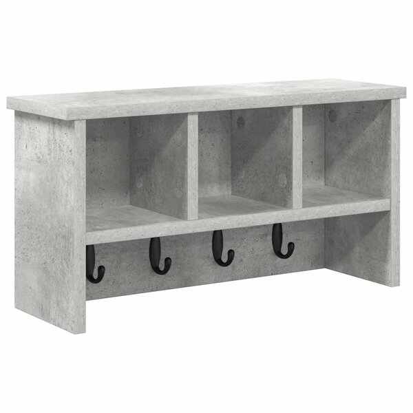 vidaXL Porte-manteau mural avec étagère Gris béton 50 x 16 x 26 cm