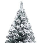 vidaXL Sapin de Noël artificiel pré-éclairé et flocons de neige vert