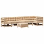 vidaXL Salon de jardin 7 Pièces avec coussins Bois de pin massif