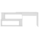 Bureau table poste de travail meuble d'ordinateur informatique étude d'angle 200 x 50 x 76 cm bois d'ingénierie blanc 02_0023667