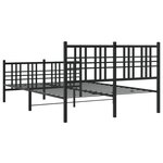 vidaXL Cadre de lit métal sans matelas avec pied de lit noir 140x190cm