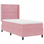 vidaXL Lit à ressorts avec matelas avec LED Rose 90 x 200 cm Velours
