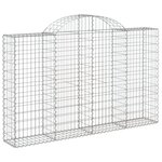 vidaXL Paniers à gabions arqués 6 Pièces 200x30x120/140 cm Fer galvanisé