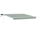 vidaXL Auvent Rétractable Vert et blanc 350 x 250 cm Tissu et acier