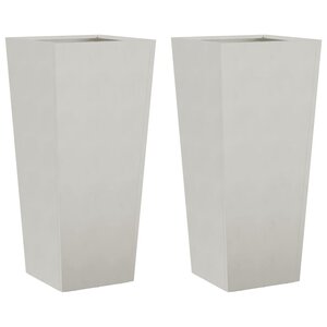 vidaXL Jardinières 2 Pièces 35x35x75 cm acier inoxydable