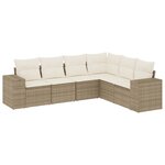 vidaXL Salon de jardin avec coussins 6 Pièces beige résine tressée