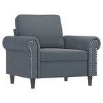 vidaXL Fauteuil avec repose-pied Gris foncé 60 cm Velours