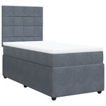 vidaXL Sommier à lattes de lit et matelas Gris foncé 80x200 cm Velours