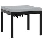 vidaXL Tabouret de jardin avec coussin noir acier enduit de poudre