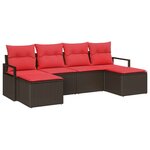 vidaXL Ensemble de Canapés 6 Pièces Marron polyrotin