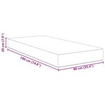 vidaXL Matelas de Lit avec matelas Crème 90 x 190 cm tissu