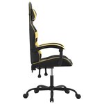 vidaXL Chaise de jeu pivotante Noir et doré Similicuir