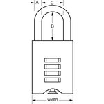 Master lock cadenas à combinaison laiton massif 50 mm 651eurd