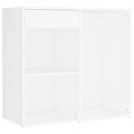 vidaXL Coiffeuse à LED avec armoire Blanc Bois d'ingénierie