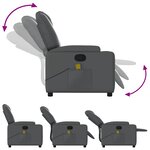 vidaXL Fauteuil de massage inclinable Gris Similicuir