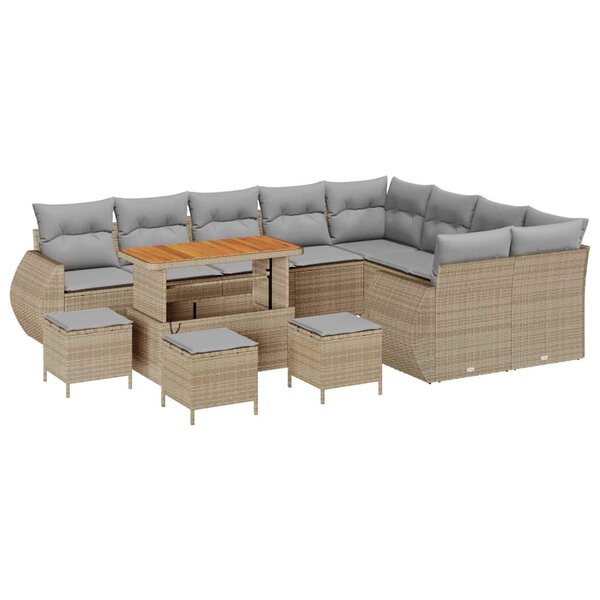 vidaXL Ensemble de canapé de jardin 13 Pièces Beige et Gris clair
