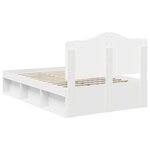 vidaXL Cadre de lit avec tête de lit Blanc 120 x 200 cm Pin massif