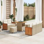 vidaXL Ensemble de canapé de jardin avec coussin 8 Pièces Beige et crème