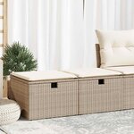 vidaXL Salon de jardin avec coussins 2 Pièces beige résine tressée acacia