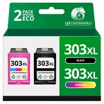 123CONSOMMABLES - 303XL - Pack 2 cartouches compatibles HP 303XL - noir et couleurs