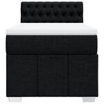 vidaXL Sommier à lattes de lit et matelas Noir 80x200 cm Tissu