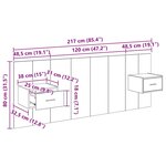 vidaXL Tête de lit avec armoire avec tiroir 3 Pièces Chêne artisanal