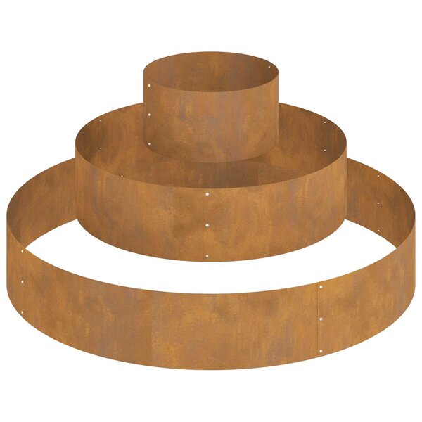vidaXL Cache-pot de jardin Marron 120 x 120 x 20 cm Acier Corten