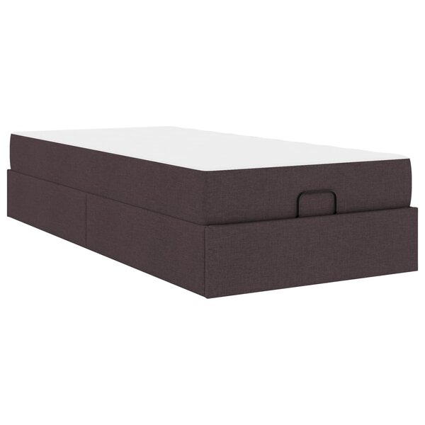 vidaXL Cadre de lit avec matelas avec matelas 2 Pièces Tan tissu