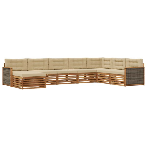 vidaXL Ensemble de canapés d'extérieur 8 Pièces Naturel et Beige