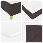 Lit Box Spring vidaXL avec Matelas Marron Foncé 100x200 cm Tissu
