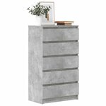 vidaXL Commode Gris béton 60x36x103 cm Bois d'ingénierie