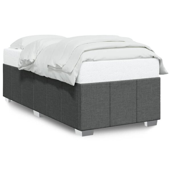 vidaXL Cadre de lit sans matelas gris foncé 90x200 cm tissu