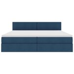 vidaXL Lit de rangement LED avec matelas Bleu 200 x 200 cm Tissu