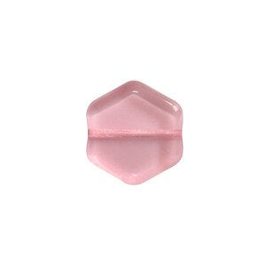 Diy - 10 perles vintage en verre hexagone 16 x 15mm  - light rose
