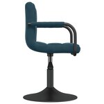 vidaXL Chaises pivotantes à manger lot de 6 bleu velours