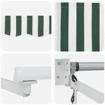 Store Rétractable Automatique vidaXL Vert et Blanc 350x250 cm