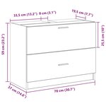 vidaXL Meuble sous lavabo Bois ancien 78x37x59 cm Bois récupéré
