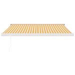 vidaXL Auvent rétractable jaune et blanc 3x2 5 m tissu et aluminium