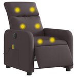 vidaXL Fauteuil de massage inclinable électrique Marron foncé Tissu