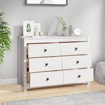 vidaXL Armoire latérale Blanc 100x40x72 cm Bois de pin massif