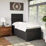 vidaXL Sommier à lattes de lit avec matelas noir simple similicuir