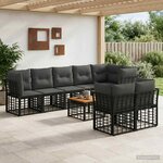 vidaXL Ensemble de canapés d'extérieur 9 pc Noir et Gris foncé