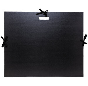 Carton à dessin kraft noir vernis avec rubans et poignée 59x72 cm - pour format raisin - noir - exacompta