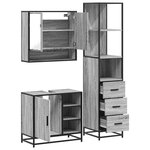 vidaXL Ensemble de meubles de salle de bain 3 Pièces Sonoma gris