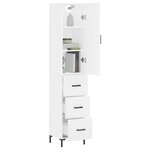 vidaXL Buffet haut Blanc 34 5x34x180 cm Bois d'ingénierie